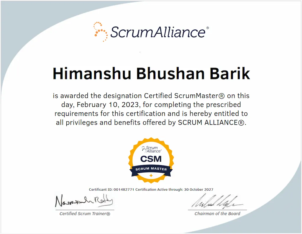 CSM certificate
